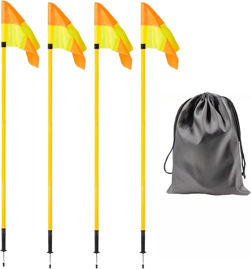 Nbguigdstr 5FT Soccer Corner Flags for Soccer Field Set of 4,Soccer Flags Agility Poles Soccer Training Poles,Spring Loaded Adjustable Speed and Agility Training Equipment With Storage Bag - Image 1